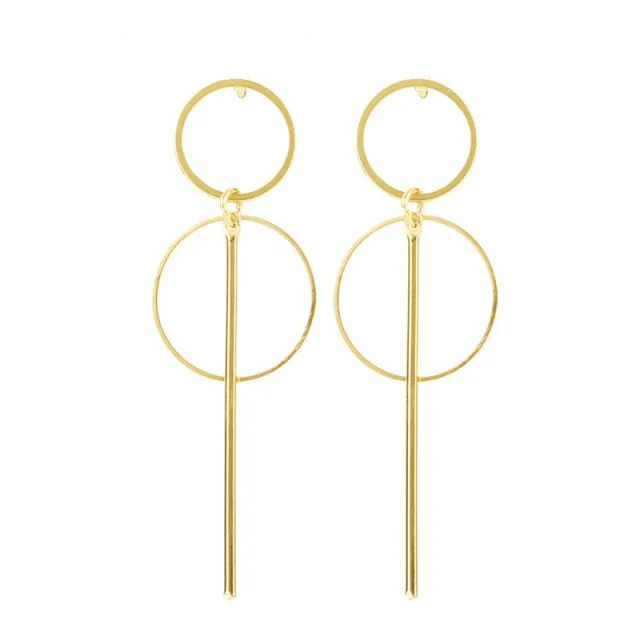 2021 New Big Earrings For Women Girls Gold Vintage Geometric Statement Metal Art Drop Earrings Charm Hoop Round Dangle Modern