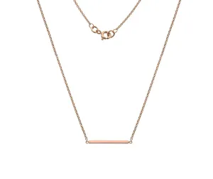 9ct Rose Gold Rectangle Bar Necklace