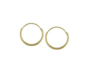 9ct Yellow Gold 15mm Hoop Earrings