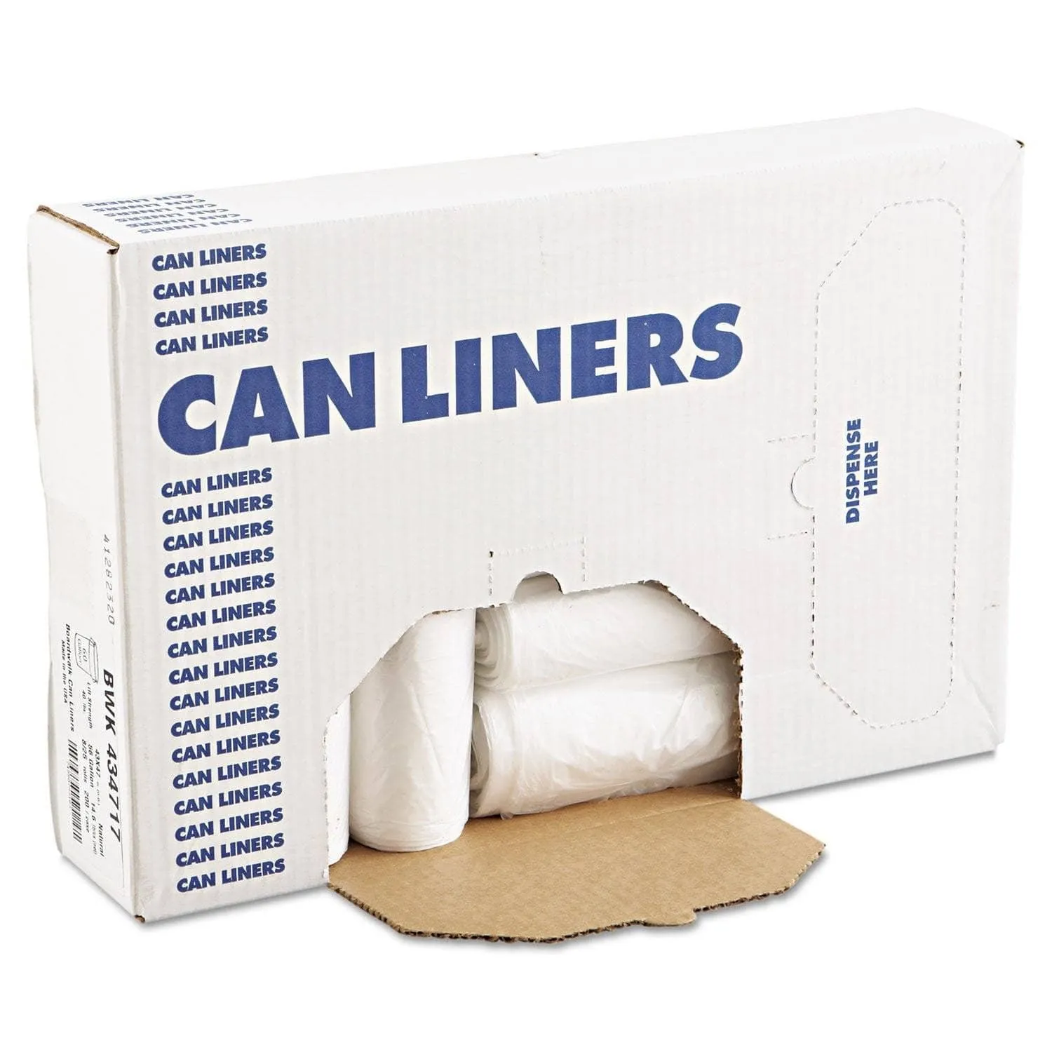 AccuFit High-Density Can Liners With Accufit Sizing, 23 Gal, 14 Microns, 29" X 45", Natural, 250/Carton - HERZ5845HNR01