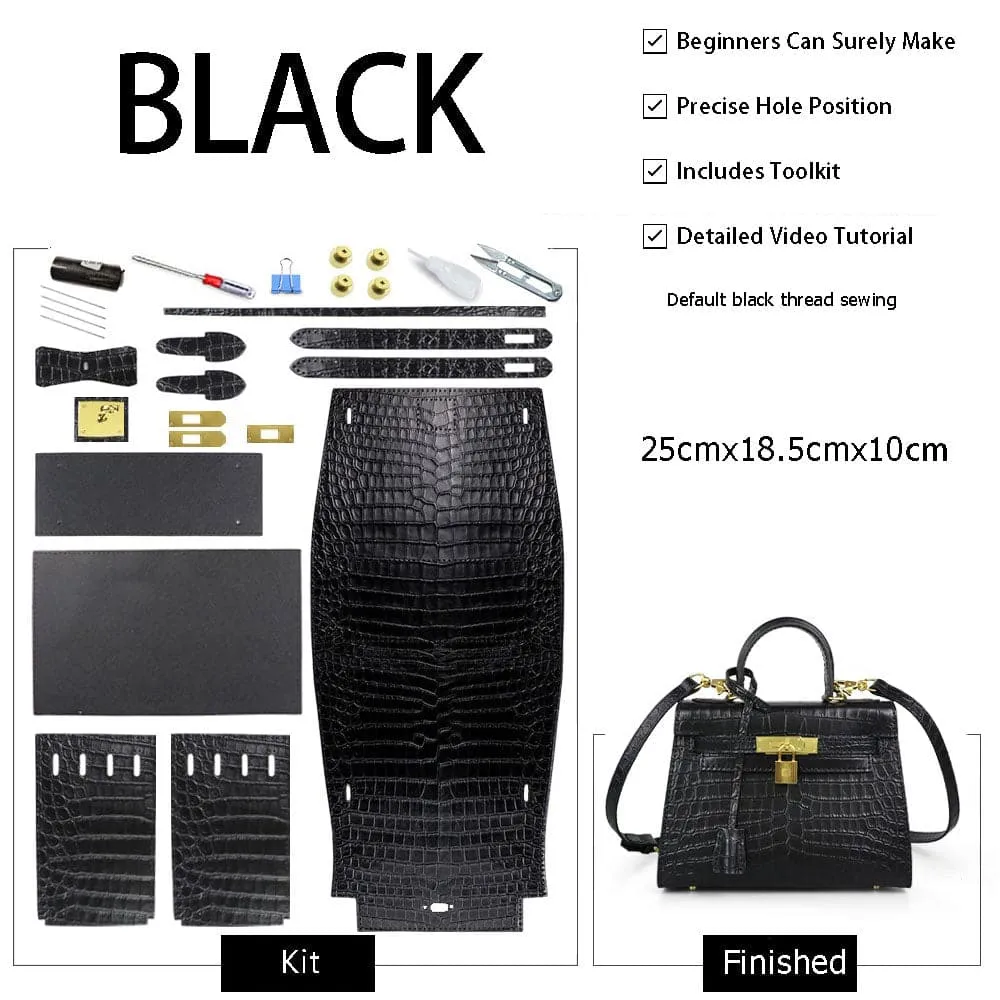 BABYLON™ Kelly Bag Crocodile Pattern Leather DIY Kit