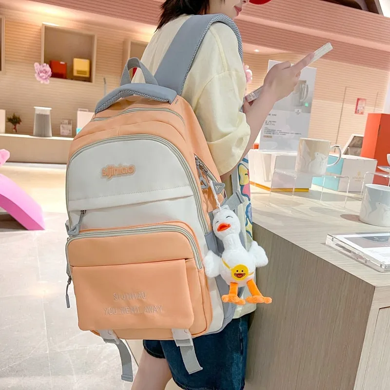 BACK TO COLLEGE  Fashion High-capacity Women Travel Mochila Student Bookbag Laptop Rucksack High School Girls Schoolbag Nylon Backpack