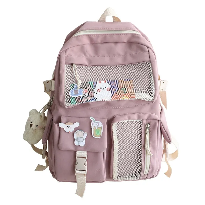 BACK TO SCHOOL   Kawaii Nylon Women Backpack Fashion Waterproof Rucksack for Teen Girls School Bag Cute Student Bookbag Travel Mochila