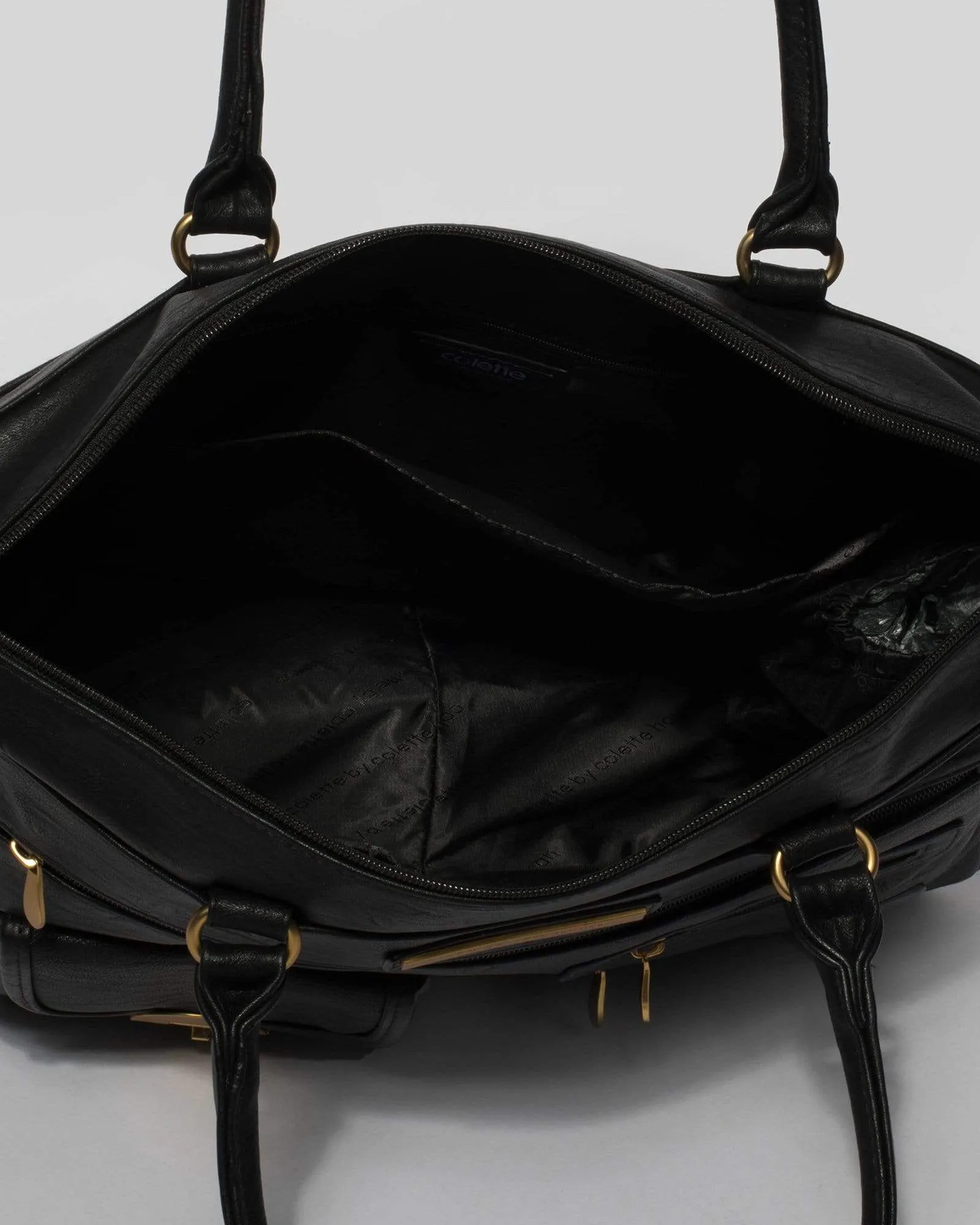 Black Pocket and Zip Baby Bag