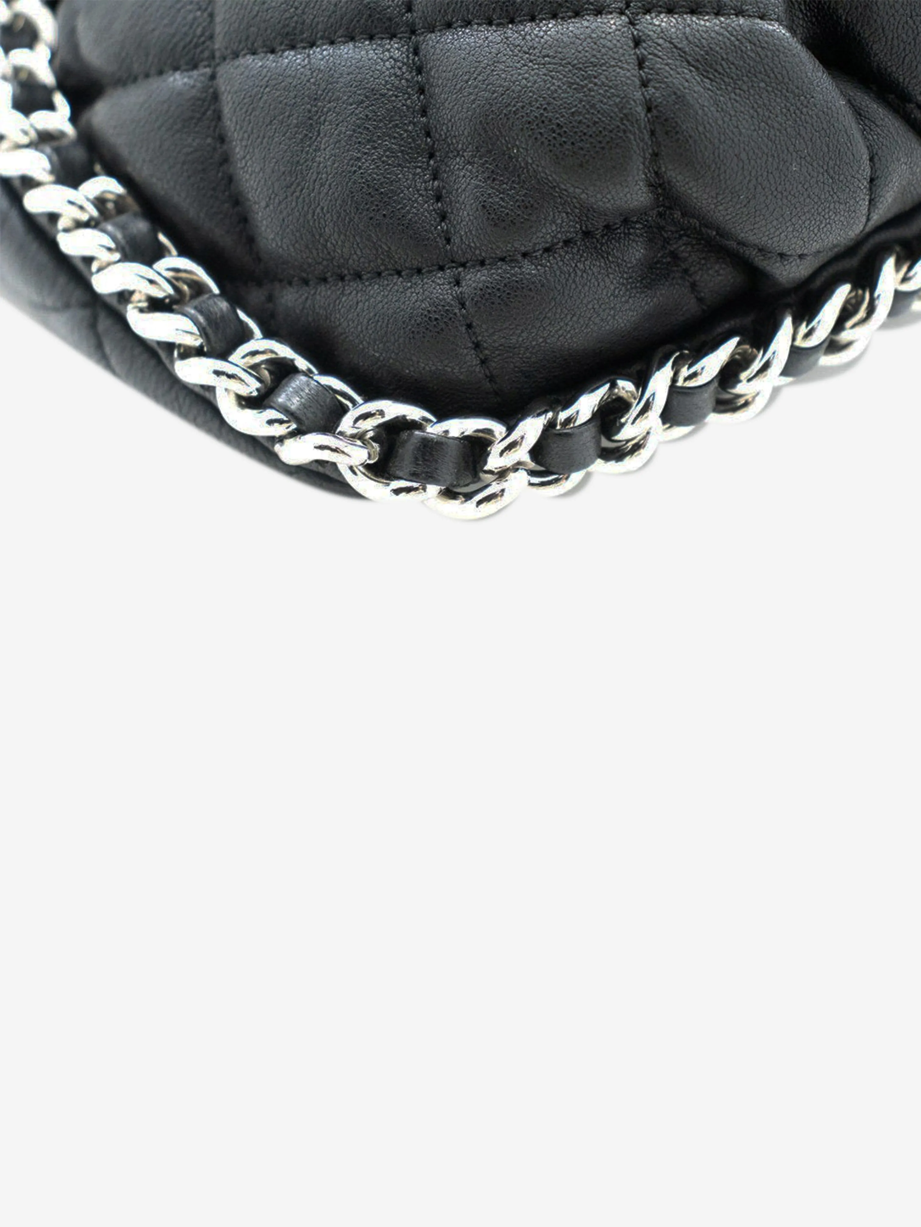 Black silver hardware 2011 lambskin leather shoulder bag