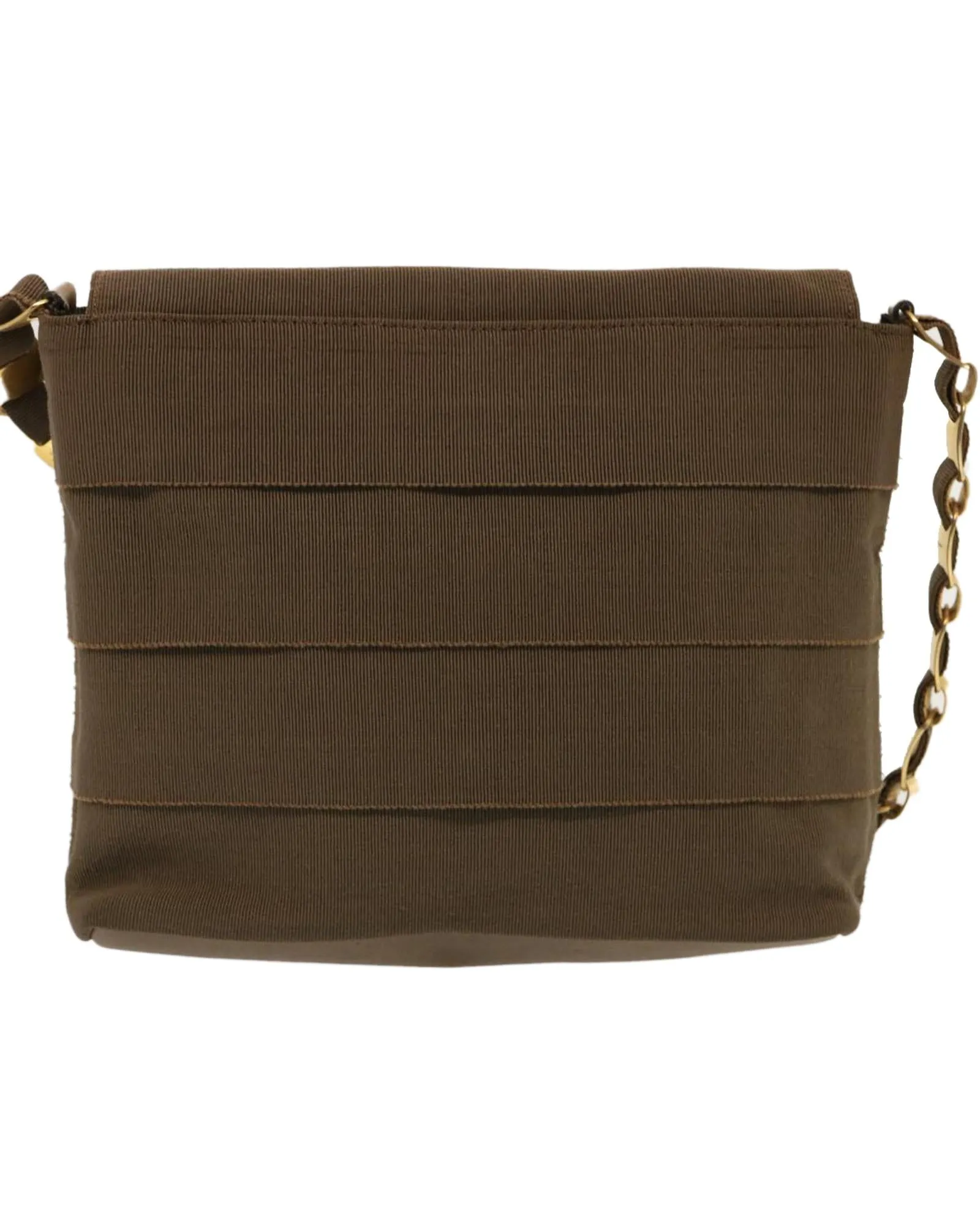 Canvas Chain Shoulder Bag with Shoulder Drop