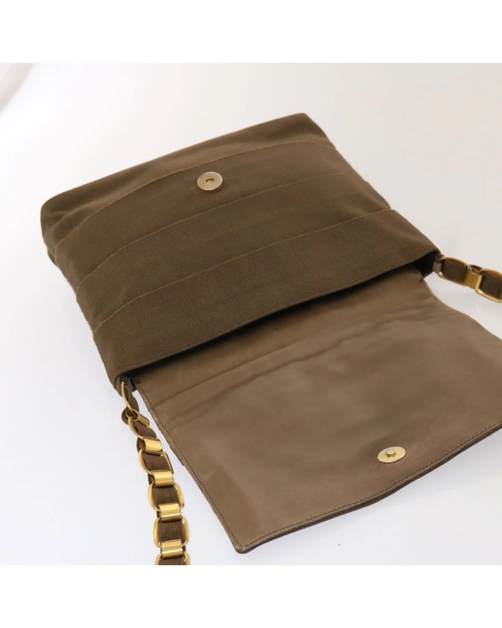 Canvas Chain Shoulder Bag with Shoulder Drop