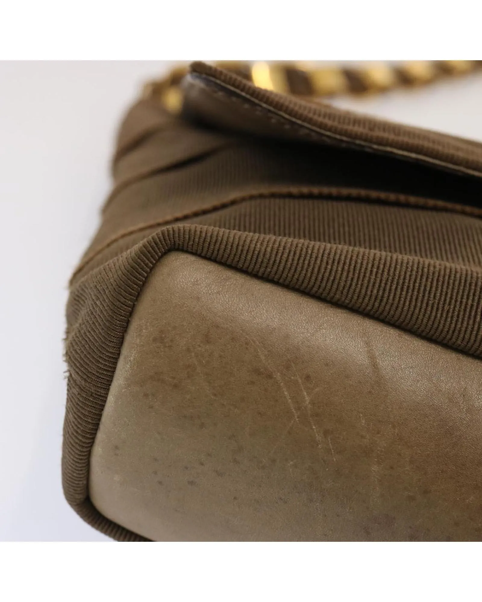 Canvas Chain Shoulder Bag with Shoulder Drop