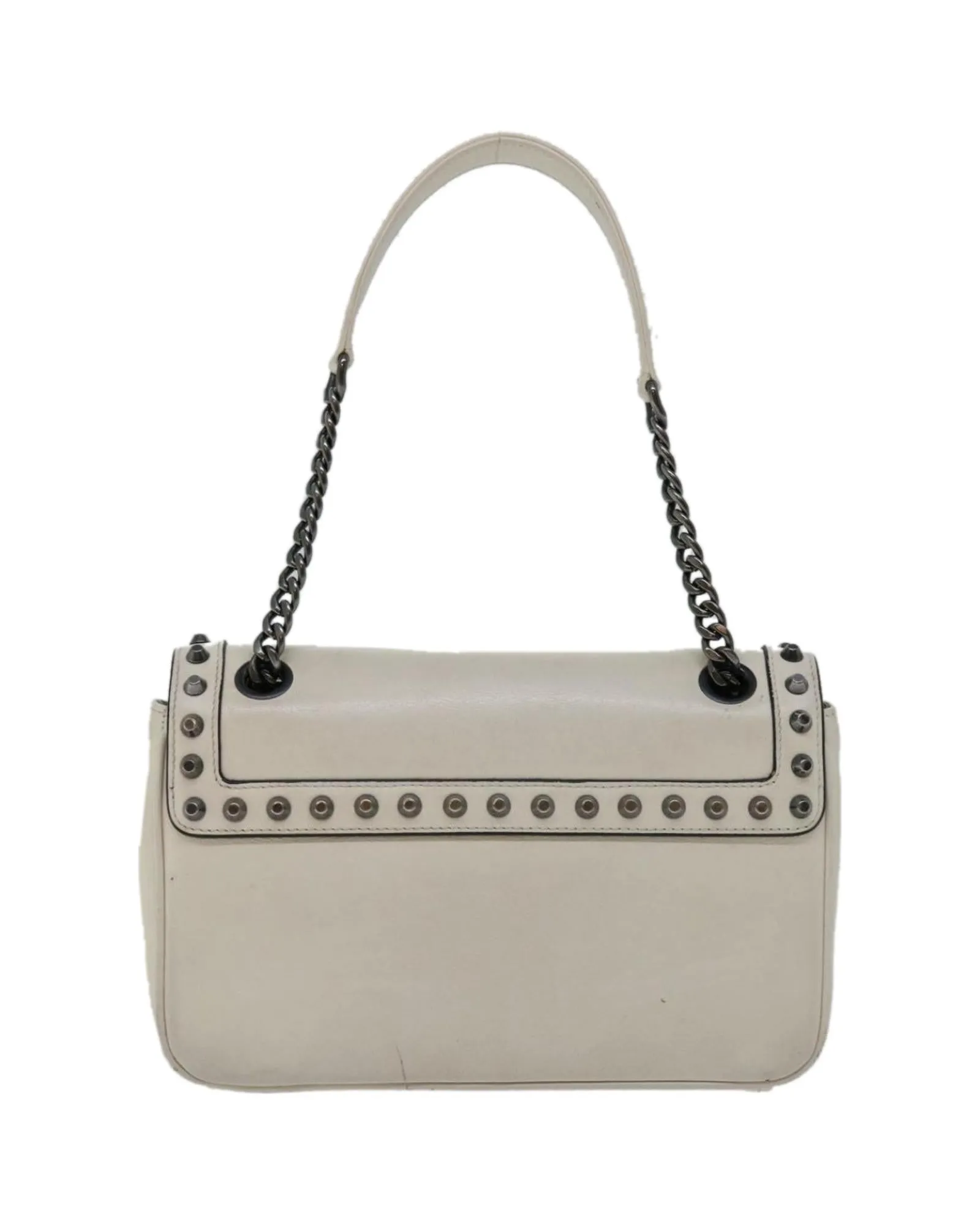 Chain Shoulder Bag in Ivory Leather by Prada