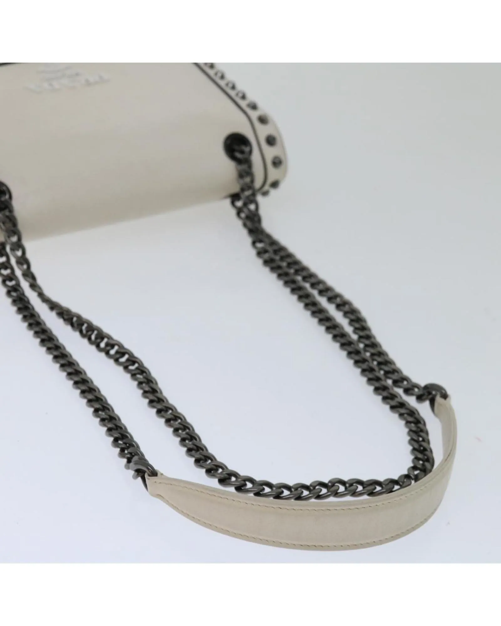 Chain Shoulder Bag in Ivory Leather by Prada