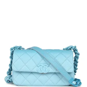 Chanel Mini Flap Bag Blue Ombre Caviar Lacquered Metal Hardware