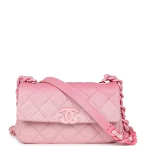 Chanel Mini Flap Bag Pink Ombre Caviar Lacquered Metal Hardware