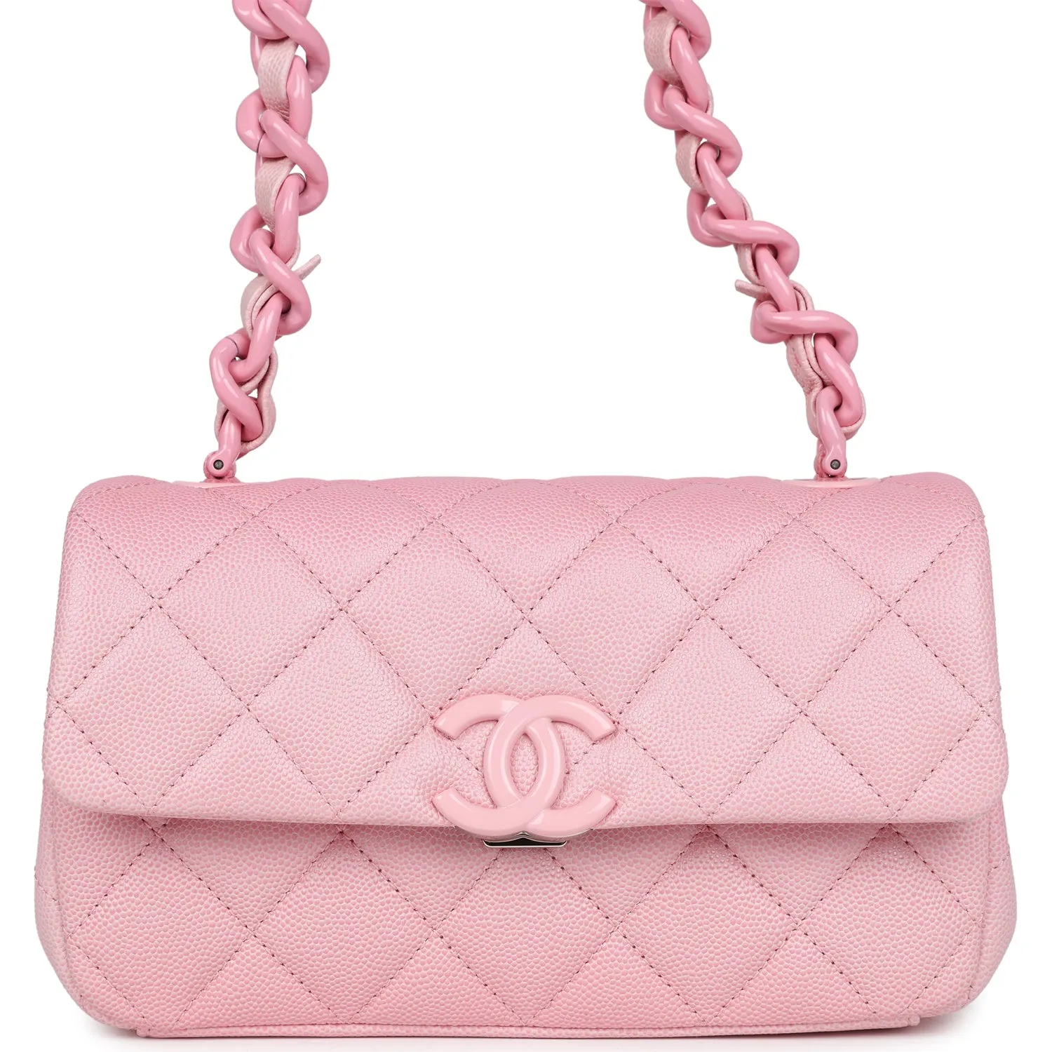 Chanel Mini Flap Bag Pink Ombre Caviar Lacquered Metal Hardware