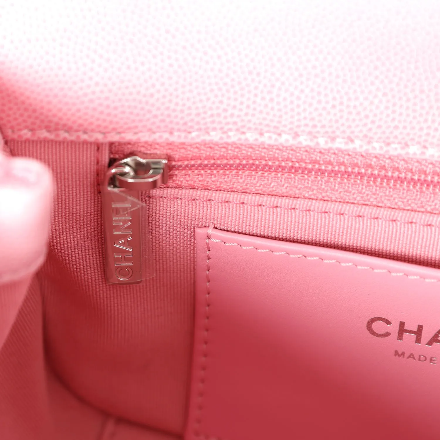 Chanel Mini Flap Bag Pink Ombre Caviar Lacquered Metal Hardware