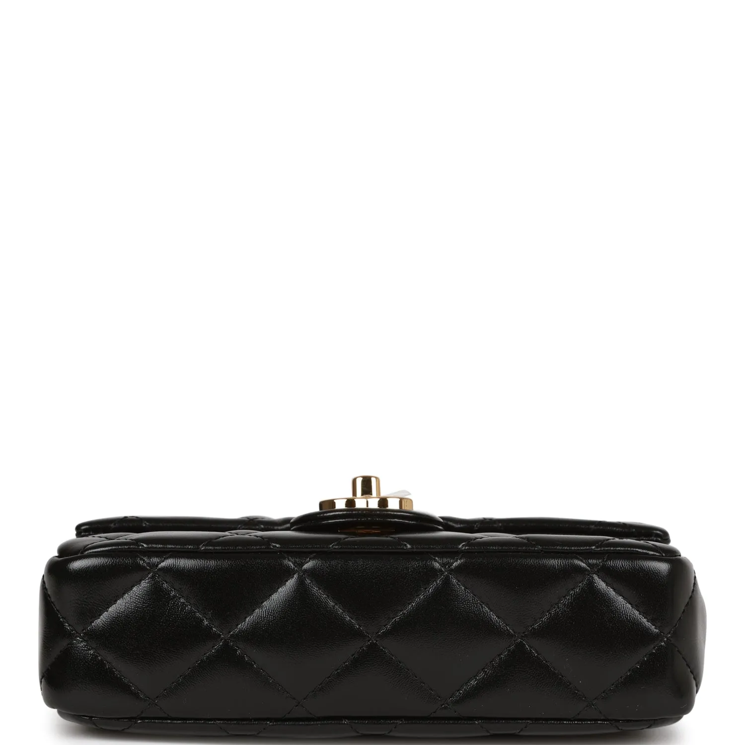 Chanel Mini Rectangular Flap with Top Handle Black Lambskin Gold Hardware