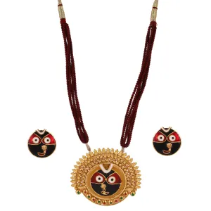 Chhau Inspired Jagannath Pendant And Studs