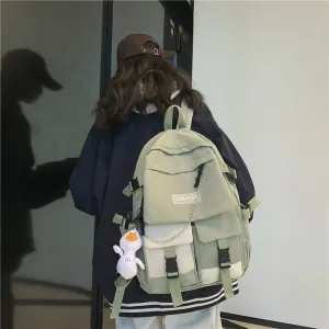 deanwangkt Fashion Women Backpack Cute School Bag for Teenagers Girls Boys Mochila Kawaii Cotton Black Lady Travel Rucksack