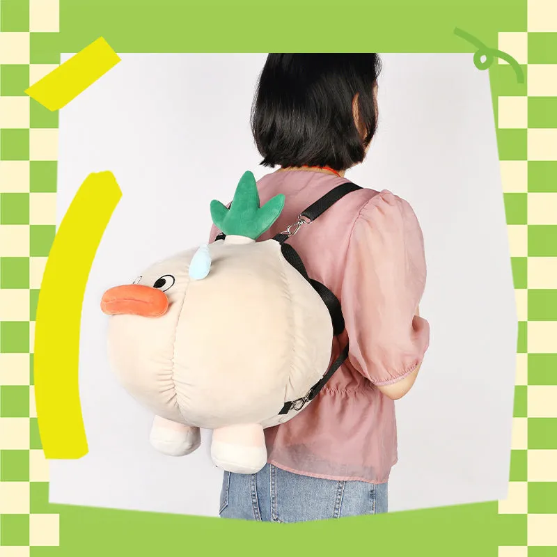 ELAINREN Garlic Shape Plush Bag Cute Garlic Stuffed Backpack for Kids Adults/45x36x36cm