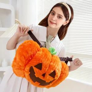 ELAINREN Halloween Plush Pumpkin Backpack, Stuffed Bag Backpack in the Shape of Pumpkin/45*30cm