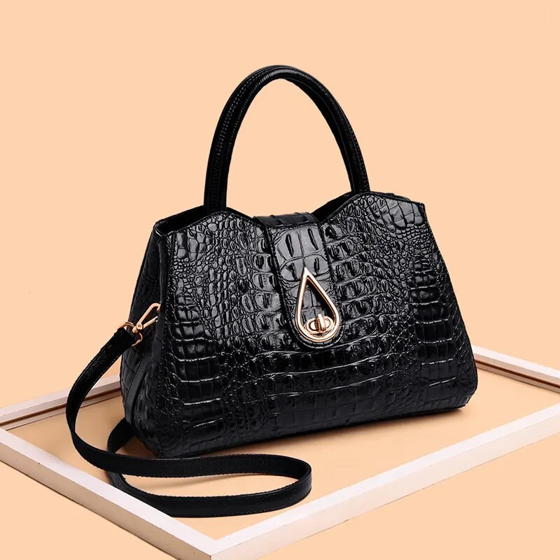 Elegant Crocodile Leather Fashion Handbag for Women