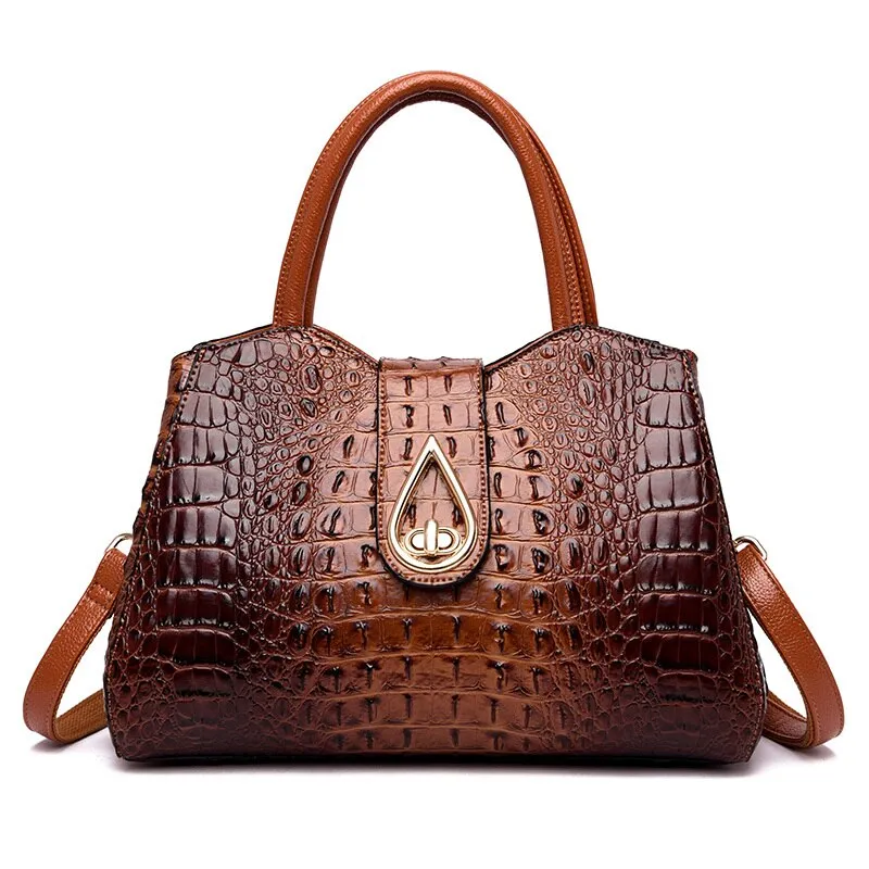 Elegant Crocodile Leather Fashion Handbag for Women