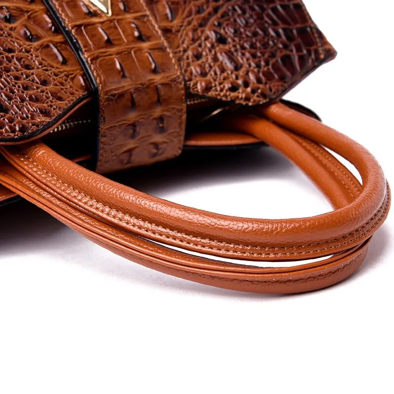 Elegant Crocodile Leather Fashion Handbag for Women