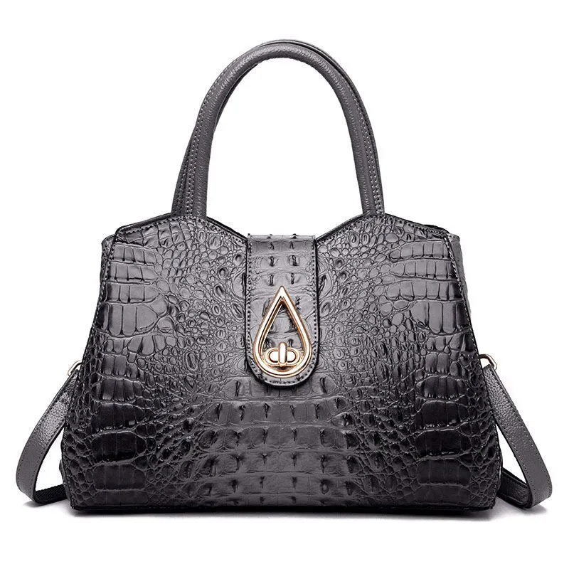 Elegant Crocodile Leather Fashion Handbag for Women