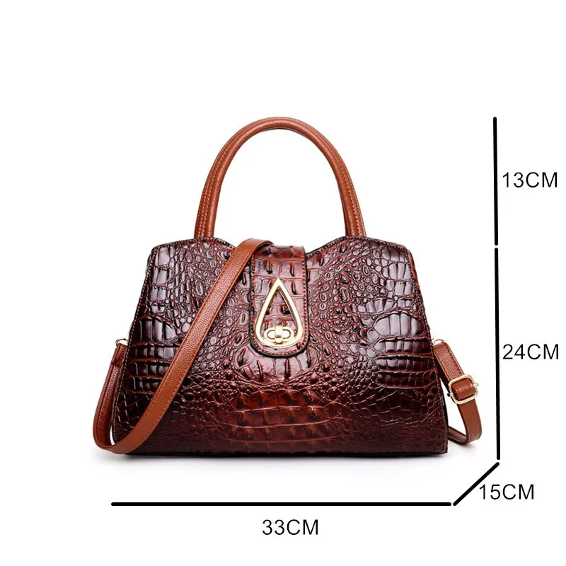 Elegant Crocodile Leather Fashion Handbag for Women