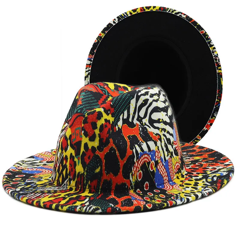 Fashion cool color matching jazz hat（AE4072）