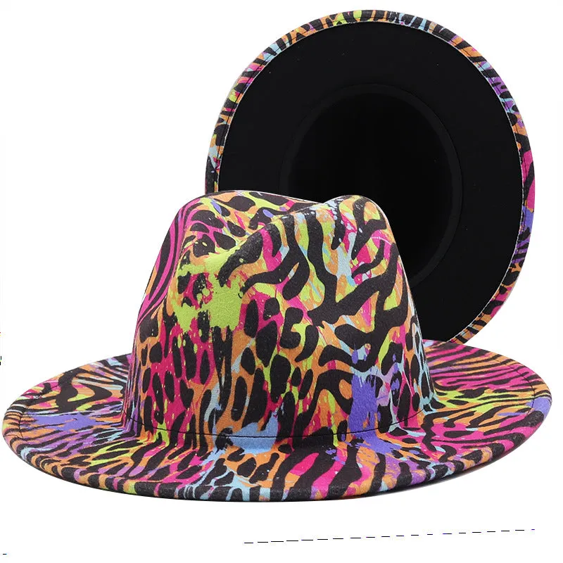 Fashion cool color matching jazz hat（AE4072）