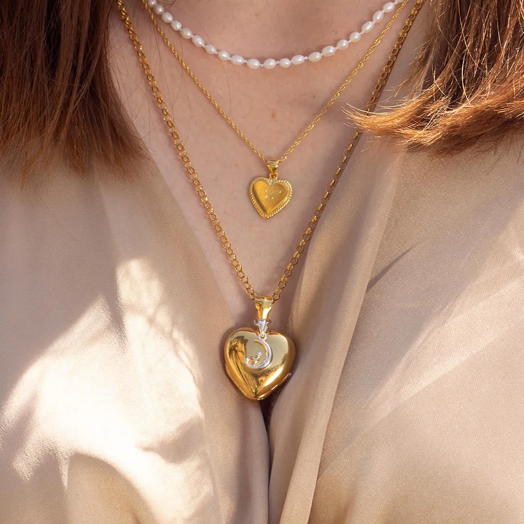 Four Photo Heart Charm Locket | Gold