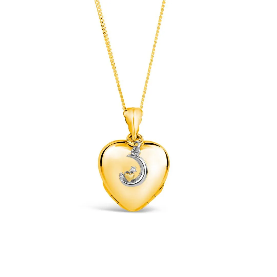 Four Photo Heart Charm Locket | Gold