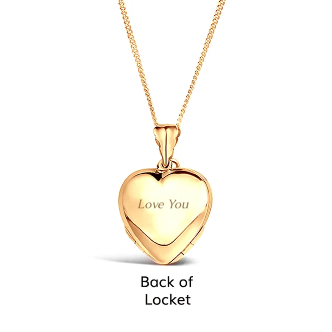 Four Photo Heart Charm Locket | Gold