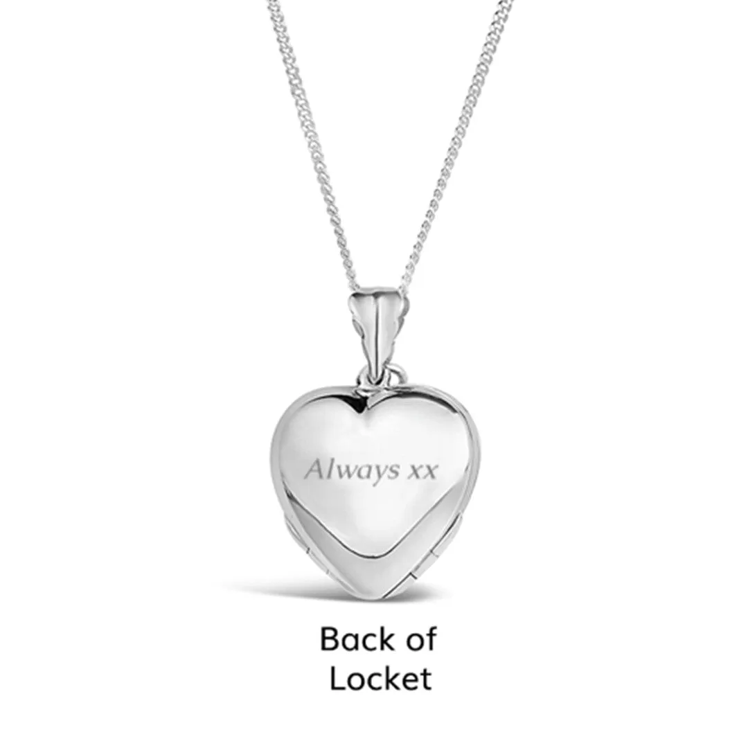 Four Photo Heart Charm Locket  White Gold   Photos