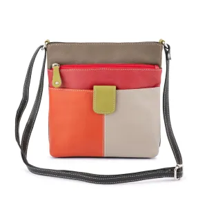 Franco Bonini - 12-242 Ladies Small Leather Shoulder Bag - Latte Multi