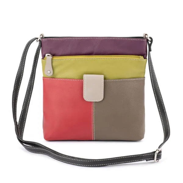 Franco Bonini - 12-242 Ladies Small Leather Shoulder Bag - Red Multi