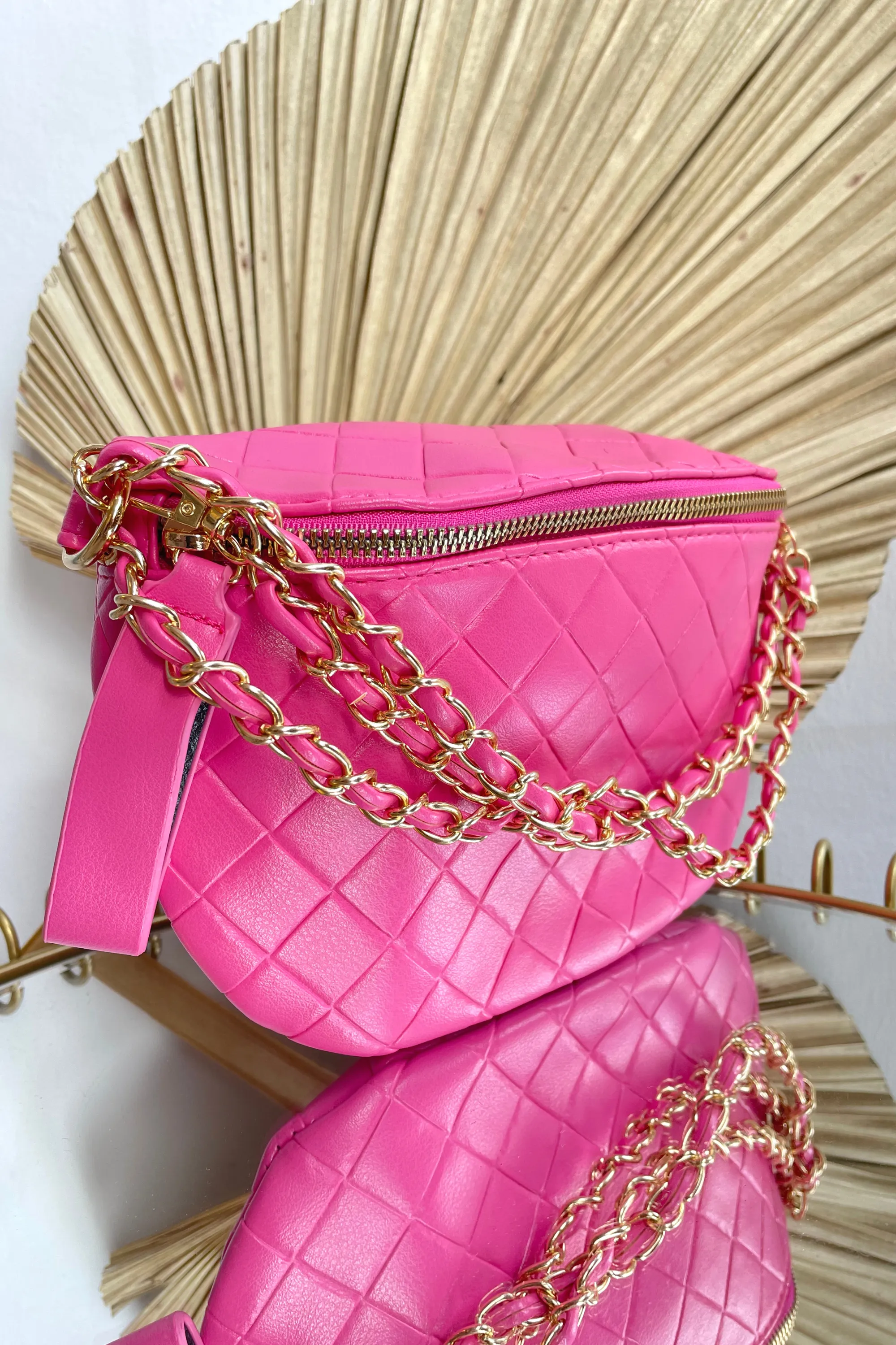 Fuchsia Pink Chain Bag