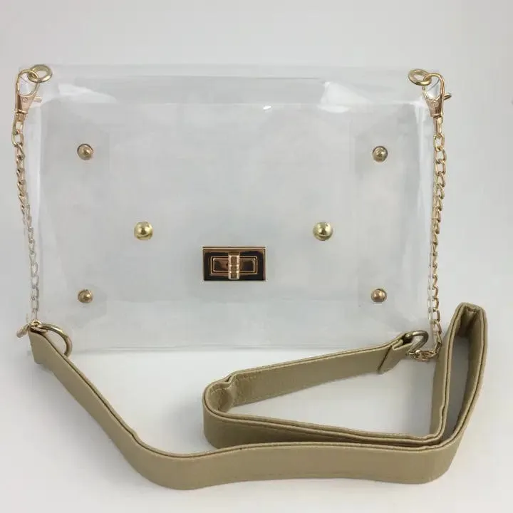 Gold Studded Clear Purse