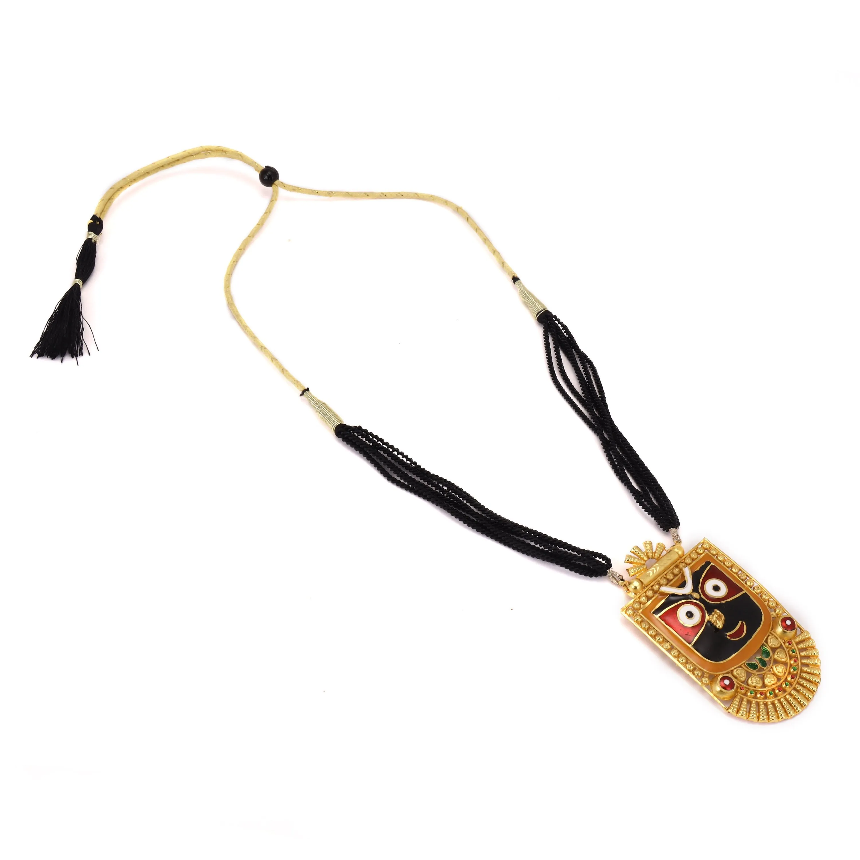 Jagannath (Square) Pendant with Matching Earrings