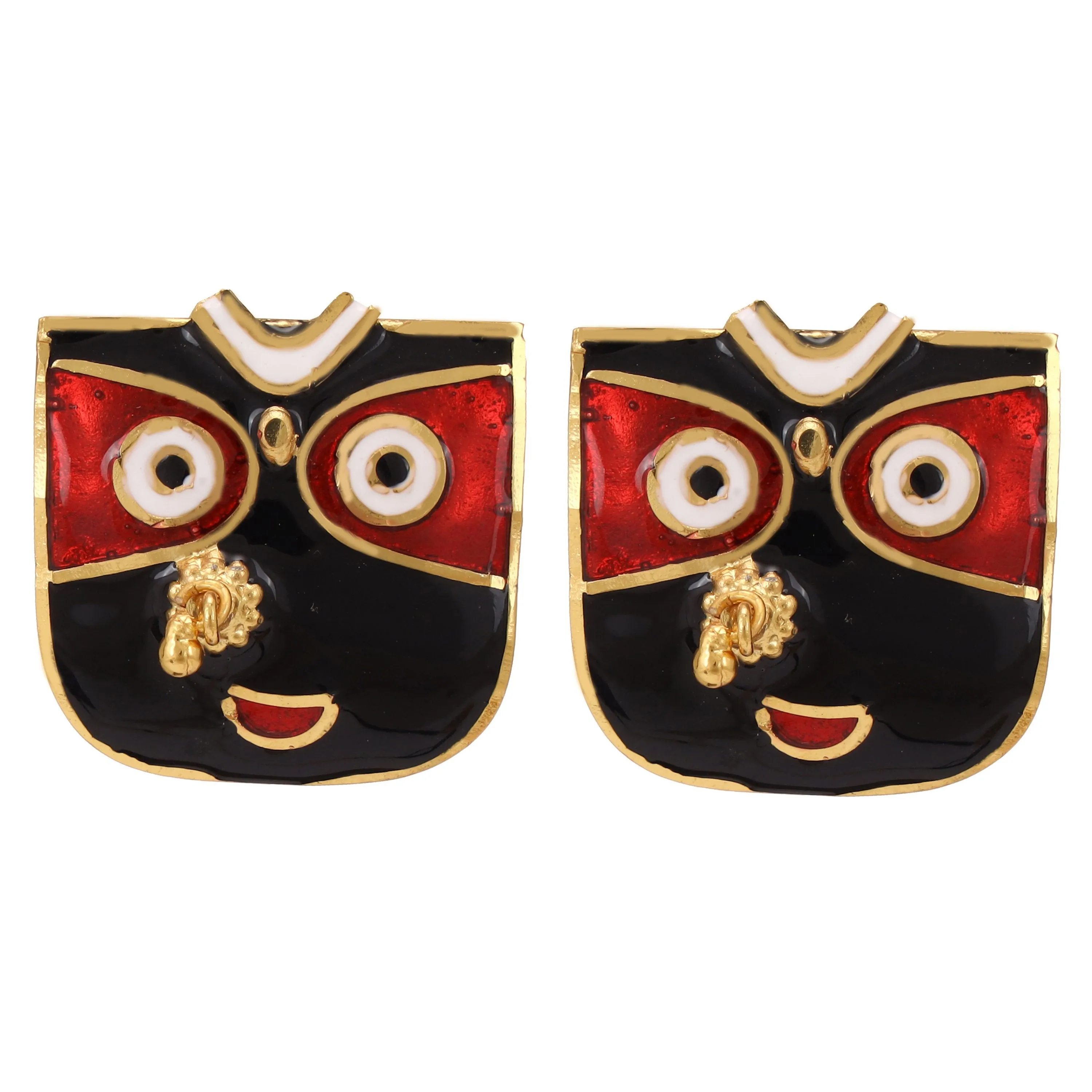 Jagannath (Square) Pendant with Matching Earrings