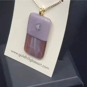 Lavender and Dichroic Chip Pendant