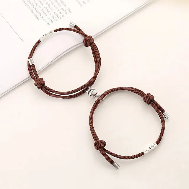 Magnetic Adjustable Simple Rope Couple Bracelet