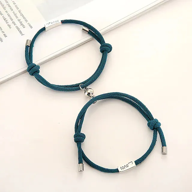 Magnetic Adjustable Simple Rope Couple Bracelet