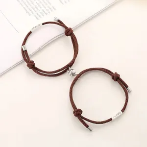 Magnetic Adjustable Simple Rope Couple Bracelet