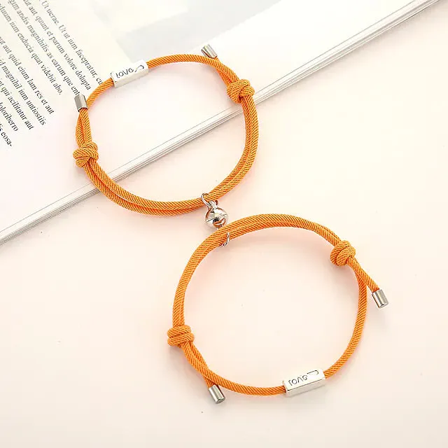 Magnetic Adjustable Simple Rope Couple Bracelet