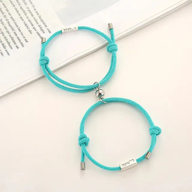 Magnetic Adjustable Simple Rope Couple Bracelet