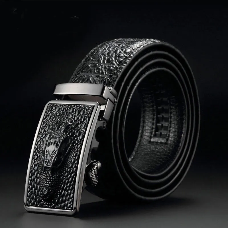 Men's Genuine Leather Belt Crocodile Pattern Belt Man's Belt Belt Wholesale Automatic Buckle Pant Belt