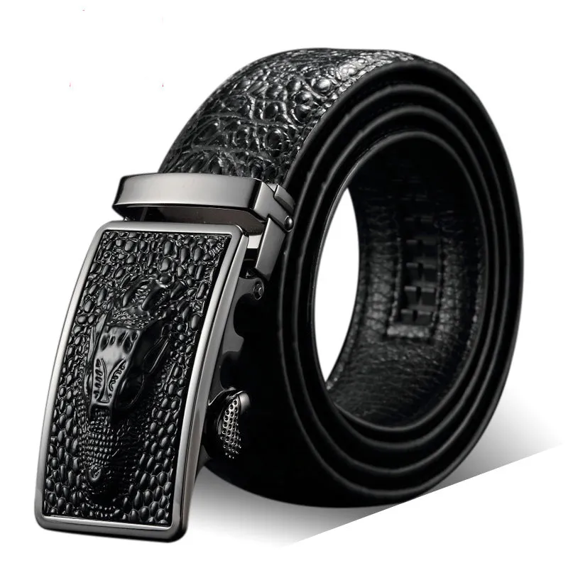 Men's Genuine Leather Belt Crocodile Pattern Belt Man's Belt Belt Wholesale Automatic Buckle Pant Belt