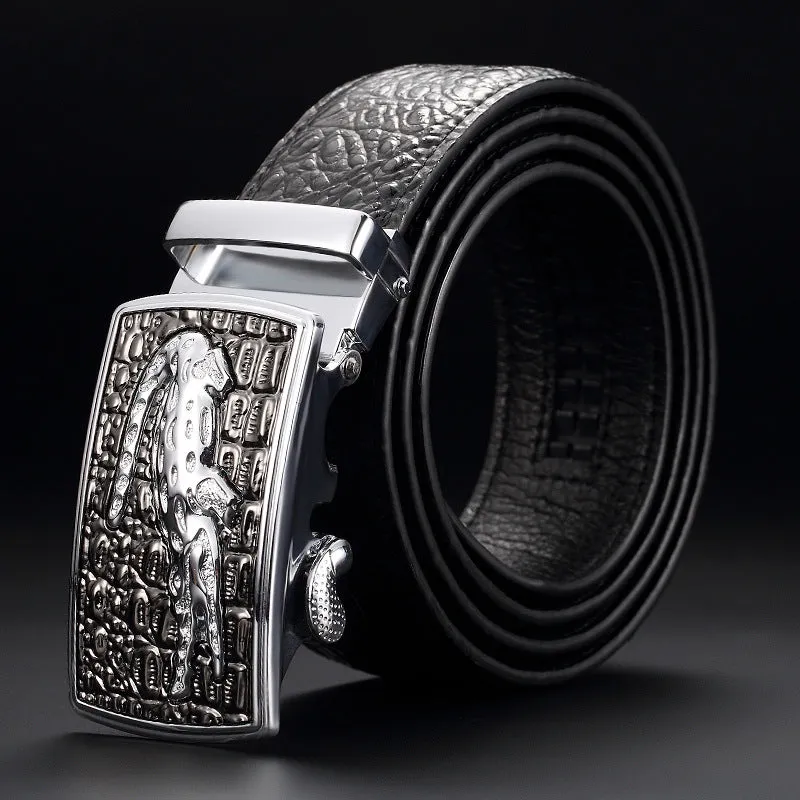 Men's Genuine Leather Belt Crocodile Pattern Belt Man's Belt Belt Wholesale Automatic Buckle Pant Belt