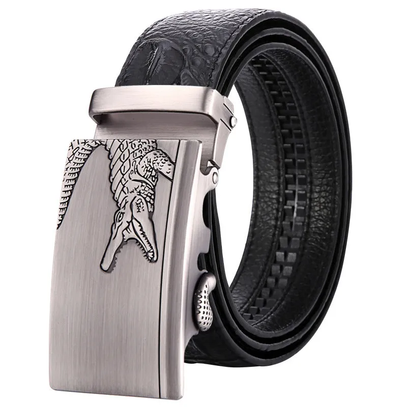 Men's Genuine Leather Belt Crocodile Pattern Belt Man's Belt Belt Wholesale Automatic Buckle Pant Belt